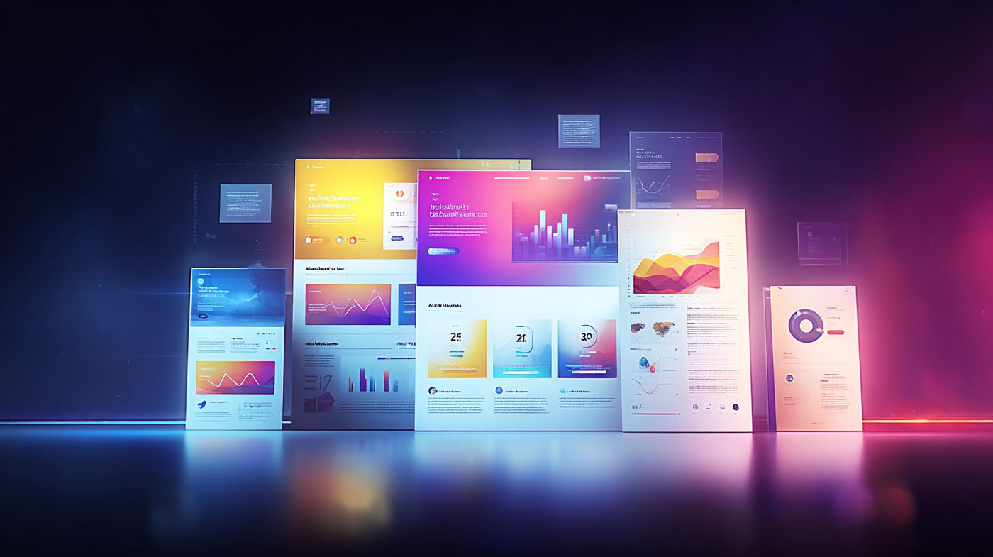 Illustration : des pages web alignées dans la nuit